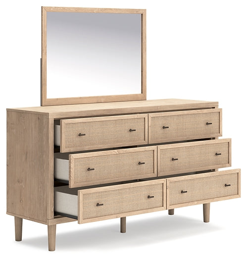 Cielden Full Panel Bed with Mirrored Dresser