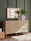 Cielden Full Panel Bed with Mirrored Dresser