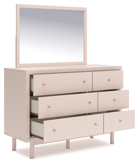 Wistenpine Twin Upholstered Panel Bed with Mirrored Dresser, Chest and Nightstand