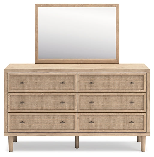 Cielden Full Panel Bed with Mirrored Dresser and 2 Nightstands