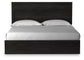 Belachime King Panel Bed with Mirrored Dresser, Chest and Nightstand