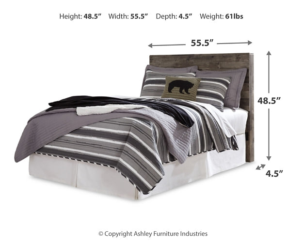 Derekson Full Panel Headboard with Mirrored Dresser, Chest and Nightstand