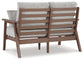 Emmeline Outdoor Sofa and Loveseat with Coffee Table and 2 End Tables