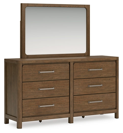 Cabalynn King Upholstered Bed with Mirrored Dresser and Nightstand